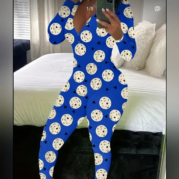 Cookie pajama Jumpsuit - Picture 1 of 6